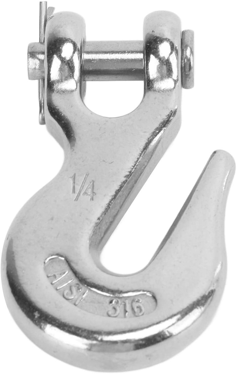 Dailygoods - Dailygoody - 1/4 Inch Tow Bar - Veiligheidsvergrendeling - Roestvrijstaal - Slip Hook 1000 Lbs - Hoog draagvermogen - Geschikt voor zware ladingen - K
