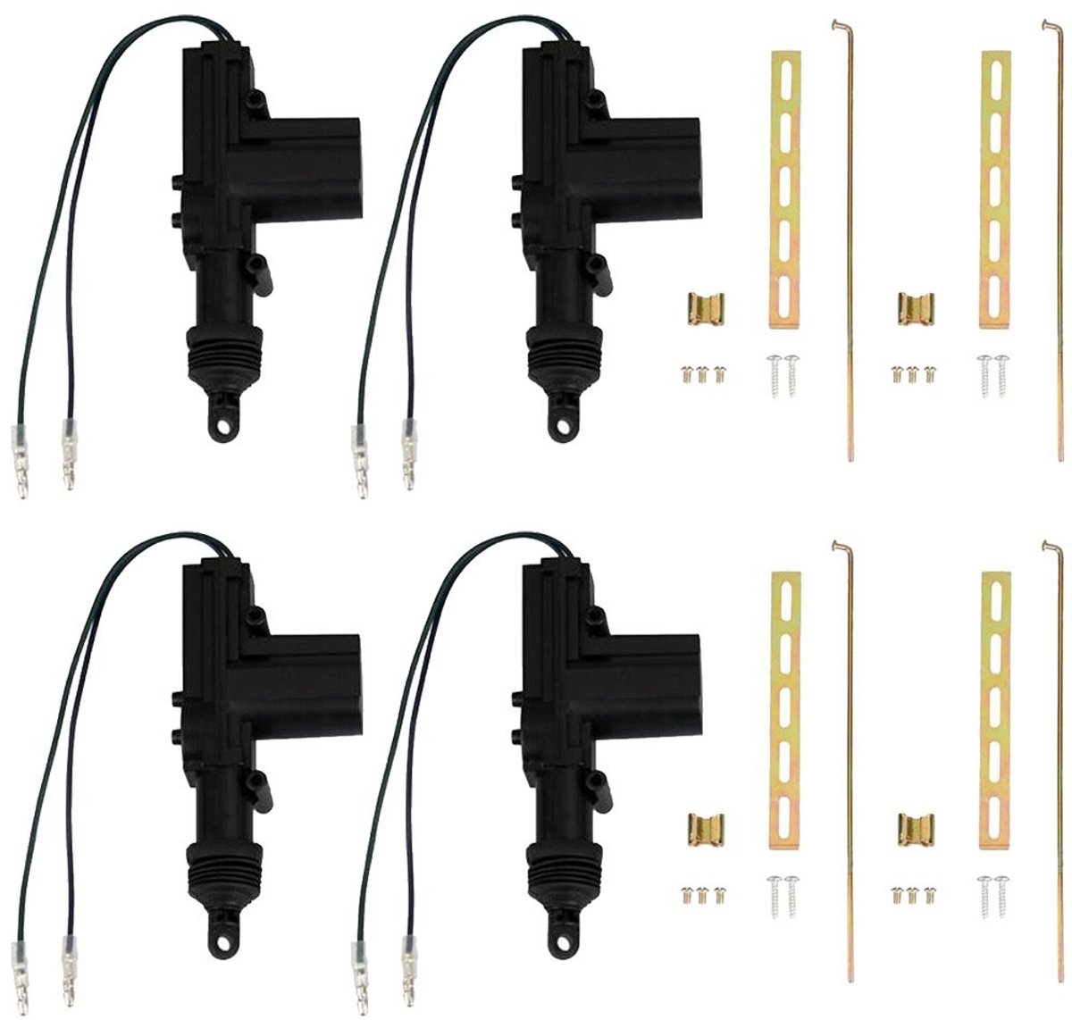 Dailygoods - Dailygoody - Elektrische Deurslot Actuator Set - 4-delige Set - 12V Auto Deursloten - Betrouwbare Beveiliging - Ideaal voor Auto's - Eenvoudige Instal...
