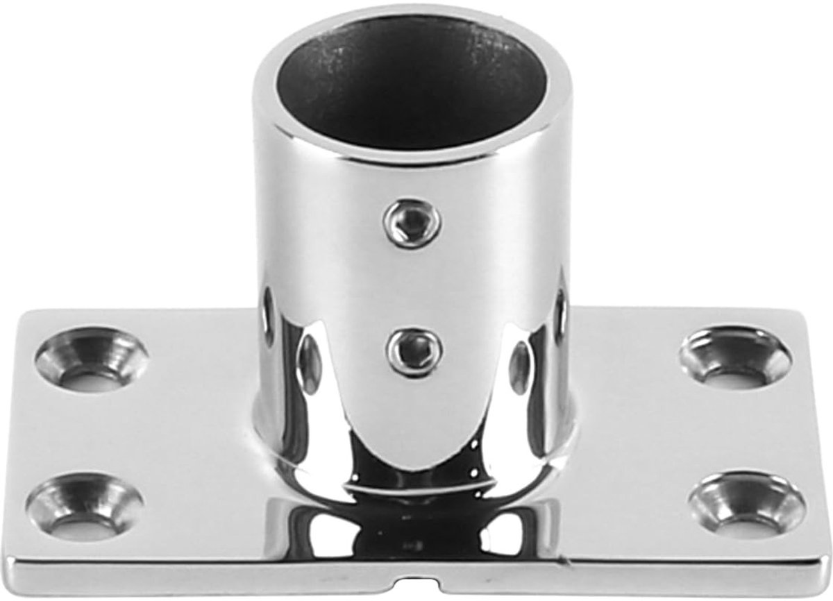 Dailygoods - Dailygoody - Boot Rechthoekige Handrail Basis - Roestvrij Staal - Duurzaam - 90 Graden - Fitting 25.4mm - Geschikt voor Boten - Marine 316