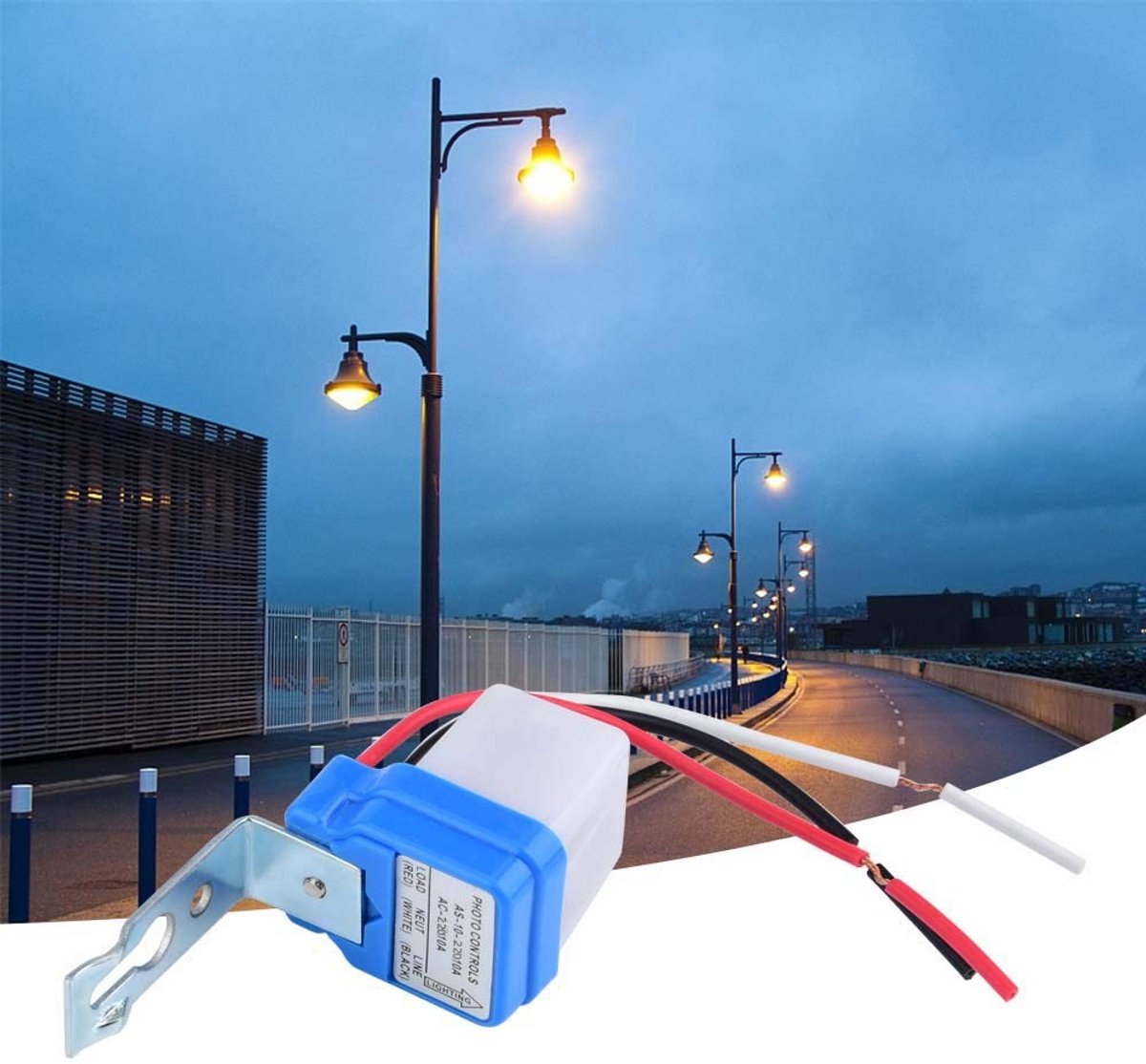 Dailygoods - Dailygoody - Light control sensor - Automatische aan/uit schakelaar - Geschikt voor straatverlichting - 220V - Voor motorwegen en parken - Herbru