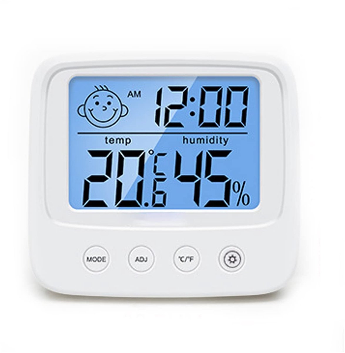 Dailygoods - Dailygoody - Digitale Hygrometer - Binnenthermometer - Achtergrondverlichting - Compact - Temperatuurmeter - Geschikt voor Thuis - Moderne stijl