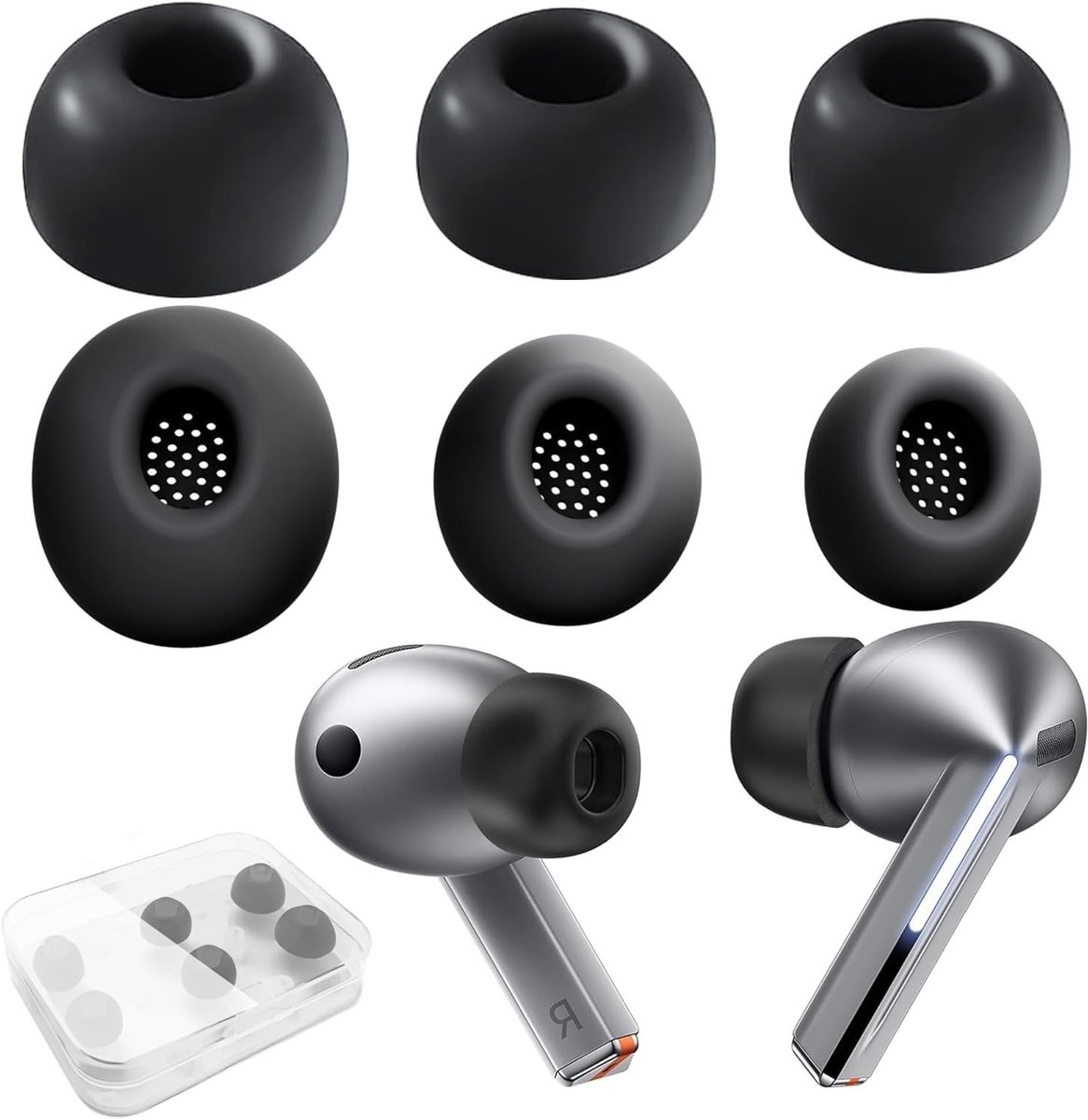 3 paar geluidsreductie oorkussens voor optimale geluidsisolatie, siliconen oordopjes L/M/S met stofbescherming, perfecte pasvorm voor draadloze oordopjes, reserveaccessoires voor audio-ervaring