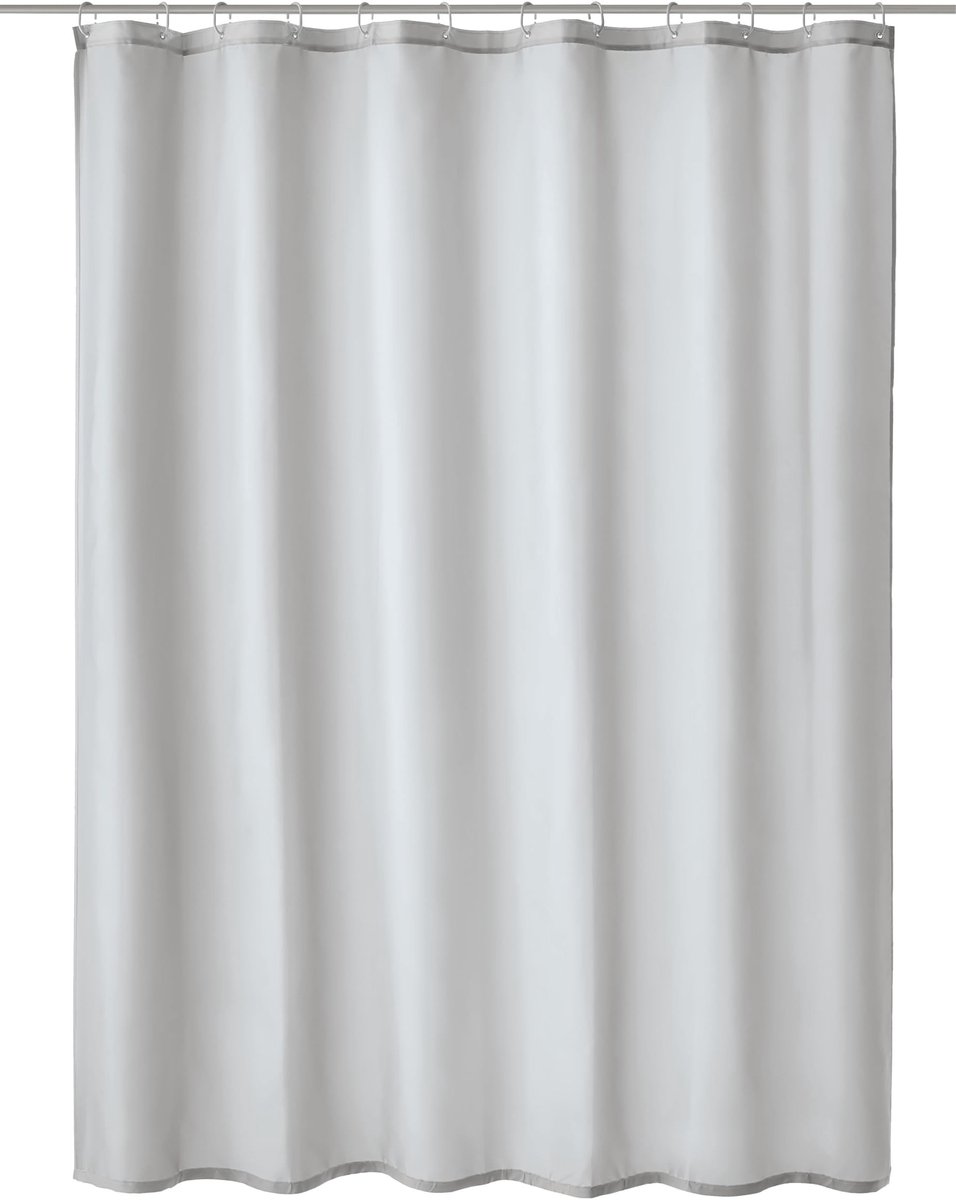 Dailygoods - Dailygoody - Douchegordijn - Textiel douchegordijn - Sterke kunststof ogen - Kleur mist - 120x200 cm - Ideaal voor badkamer - Machinewasbaar