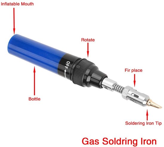 Dailygoods - Dailygoody - Draadloze Butaan Gas Soldeerlamp - 1300°C Solderen - Professionele Soldeertool - Handzaam en Efficiënt - Voor Lassen - Compact — afbeelding 2