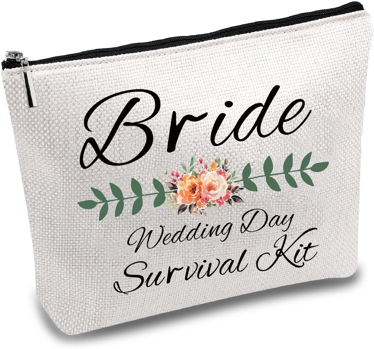 Dailygoods - Dailygoody - Make-up Etui - Bruid - Veelzijdige Tas - Polykatoen - Ritssluiting - Canvas Reizen - Toilet - 18 x 25 cm