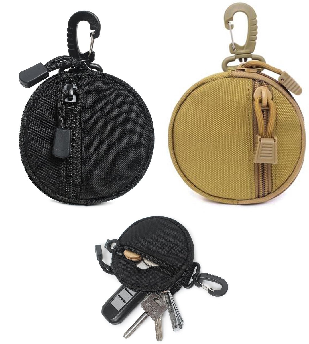 Dailygoods - Dailygoody - Muntzakje - Sleutelhanger - Compact en lichtgewicht - Zwart - Mini-portemonnee - Perfect voor dagelijks gebruik - Sleutelhanger