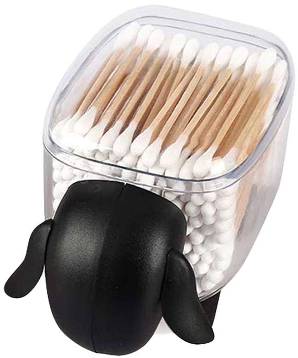 Dailygoods - Dailygoody - Creatieve Make-up Organizer - Wattenschijfjeshouder - Stofdichte Cosmetica Dispenser - Zwart - Huishoudelijke Bureauorganizer - Geschikt