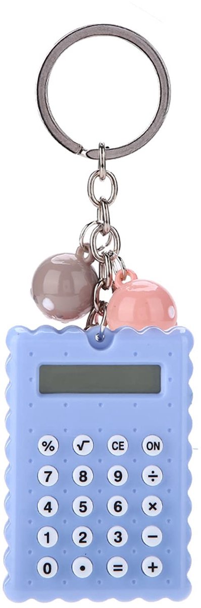 Dailygoods - Dailygoody - Mini Draagbare Rekenmachine - Sleutelhanger Rekenmachine - Eenvoudig en Modieus - Blauw - Snoepkleurige Zakrekenmachine - Geschikt voor K