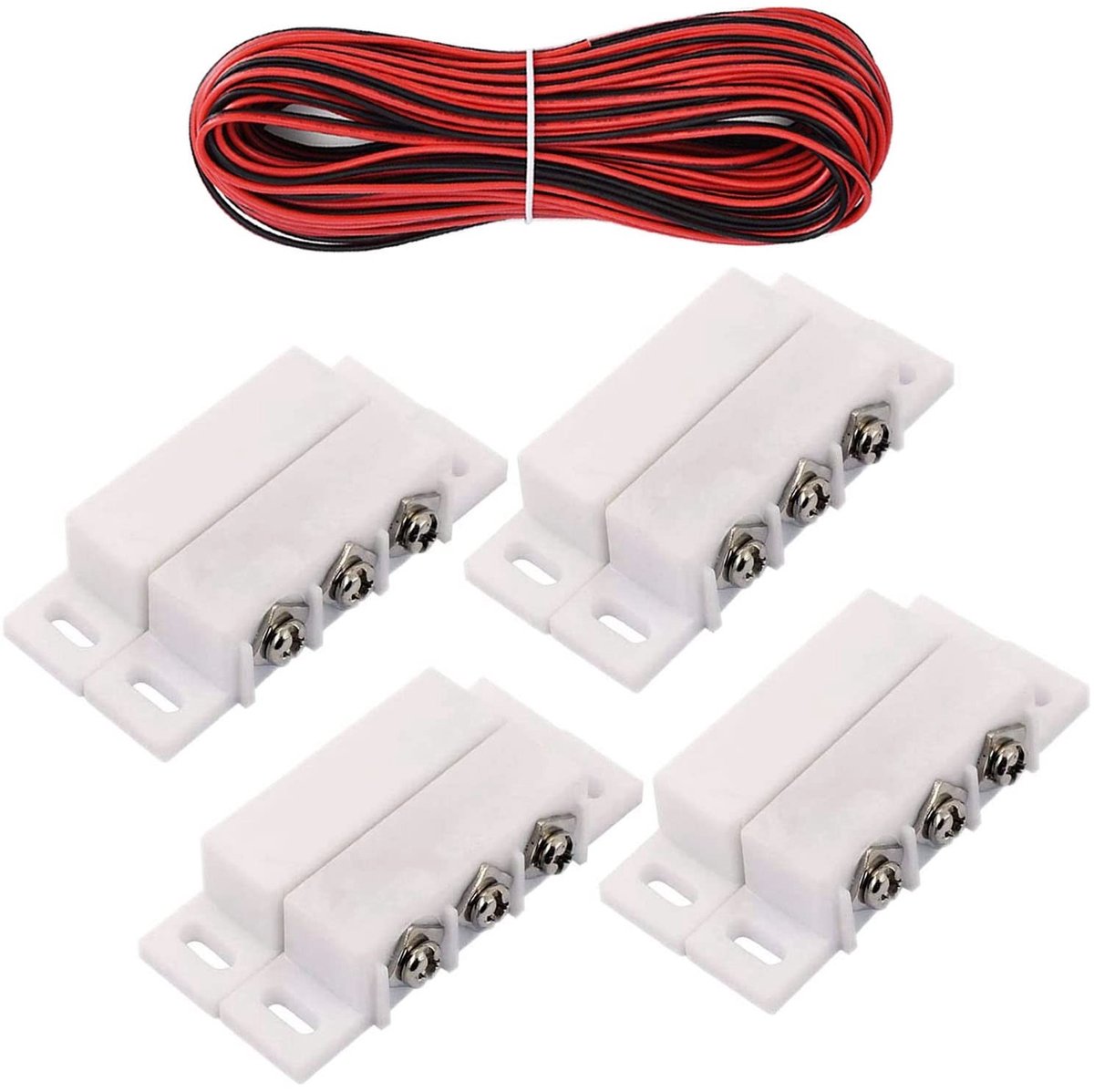 Dailygoods - Dailygoody - 5V 12V 24V Recessed Magnetisch Alarm Deur & Raam Contact Sensor (4 Stuks)