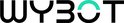 WYBOT logo in zwart en blauw met een cirkel die deels is opgedeeld.