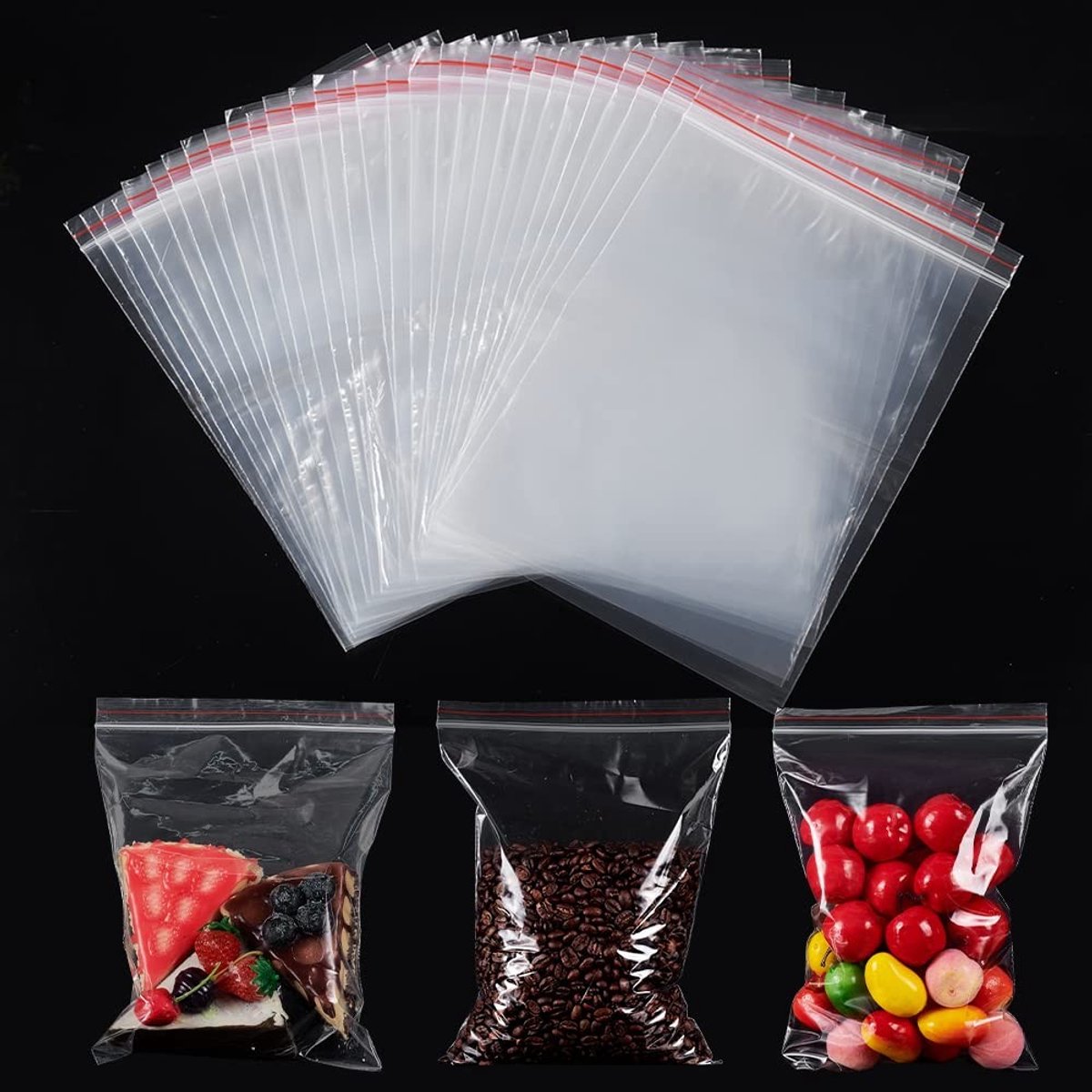 Dailygoods - Dailygoody - Transparante Zakken met Rits - Perfect voor Organisatie - 8x12 cm - 500 Stuks - Stevig en Duurzaam - Handig voor Hobby en Kantoor