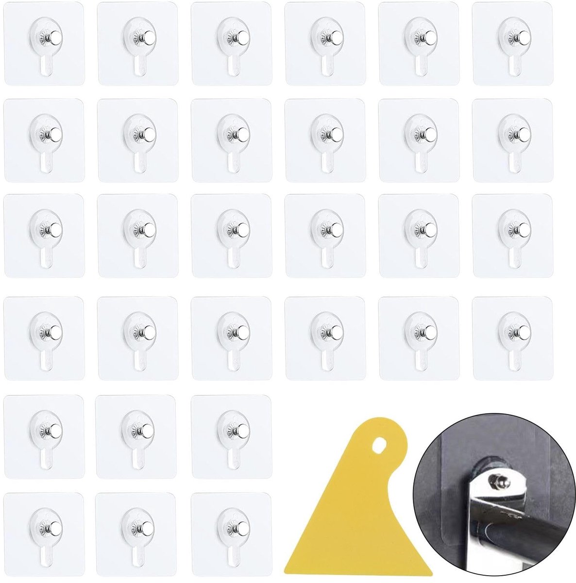 Dailygoods - Dailygoody - Zelfklevende Haken - Fotohangers zonder Spijker - Transparant - Zware Haken - Slimme Oplossing voor Wanddecoratie - Geschikt voor Glas en