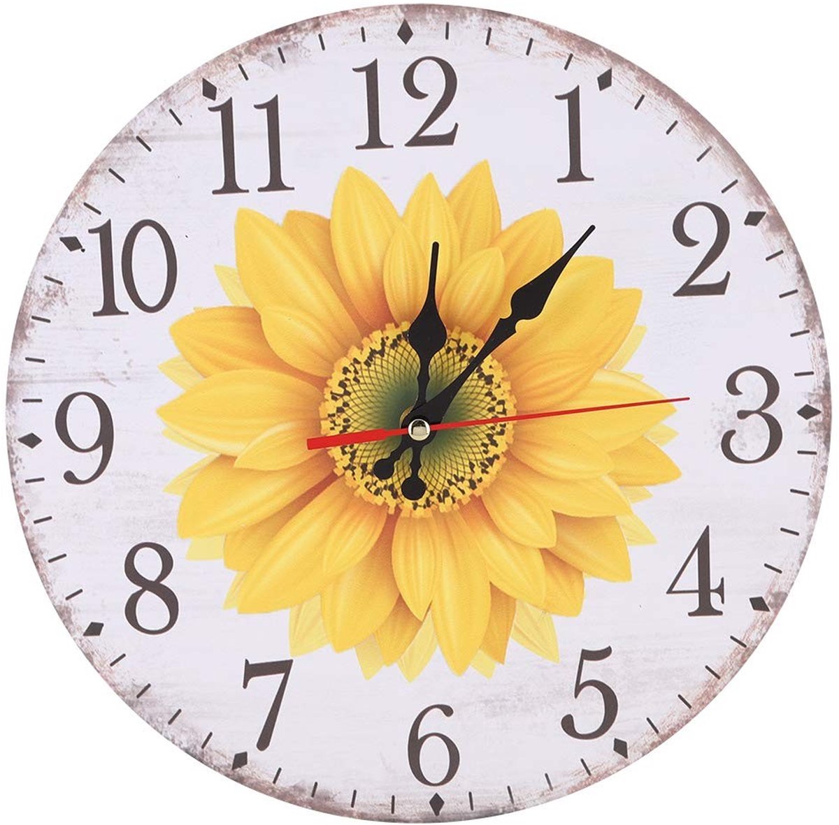 Dailygoods - Elegante Zonnebloempatroon Wandklok 30 cm