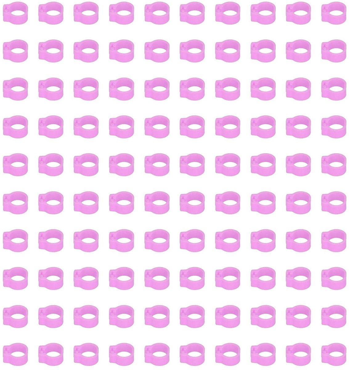 Dailygoods - 100 Stuks Identificatieringen voor Raceduiven - Roze