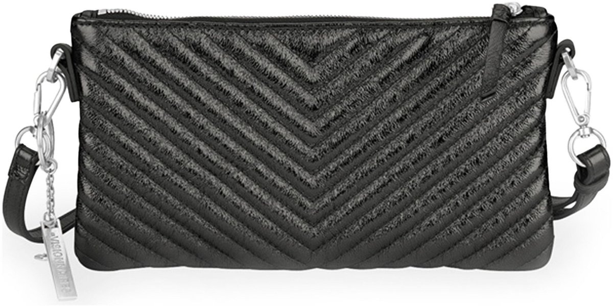 LES VISIONNAIRES Alice Portemonnee Leder 27 cm - Dames - black metallic