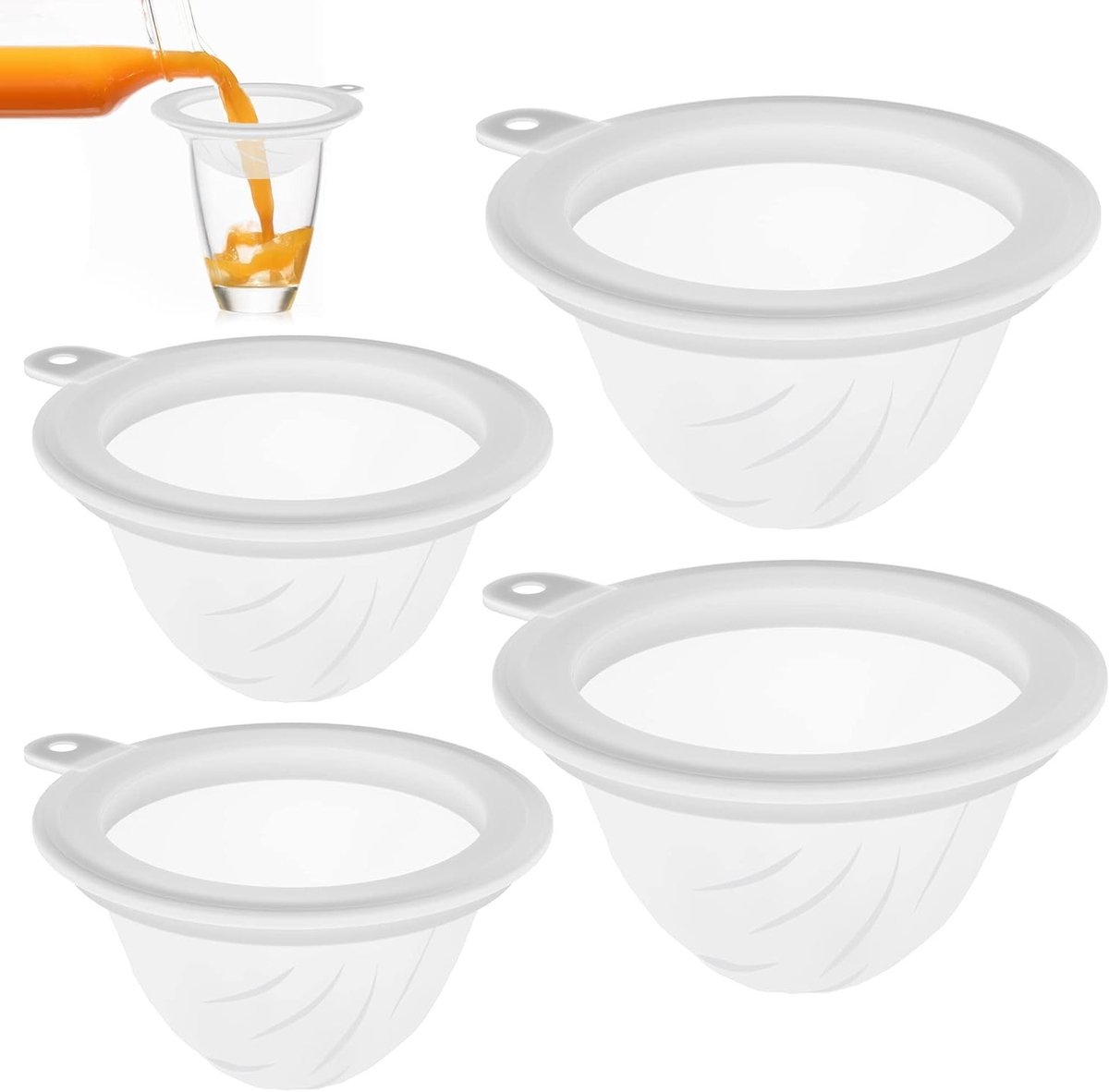 Ultrafijne trechterfilter met verschillende maaswijdtes: 100, 200, 300 en 400 mesh, ideaal voor koken en zeven van vloeistoffen en poeders (15 CM)
