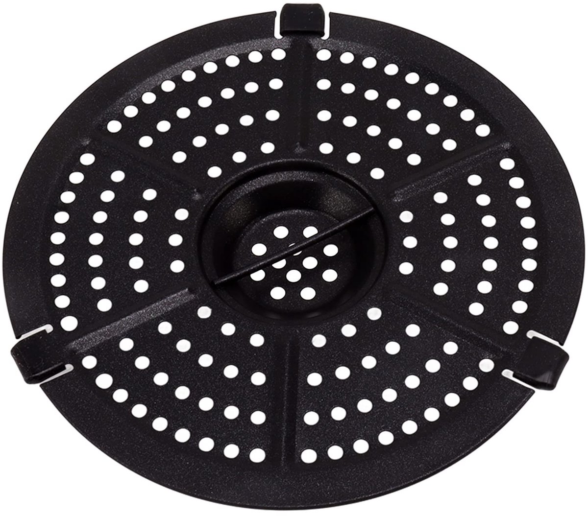 Dailygoods - Dailygoody - Airfryer vervangende grillpan - Antiaanbakplaat met handvat - 15,5 cm rond - Dubbellaagse coating - Geschikt voor verschillende gefrituur