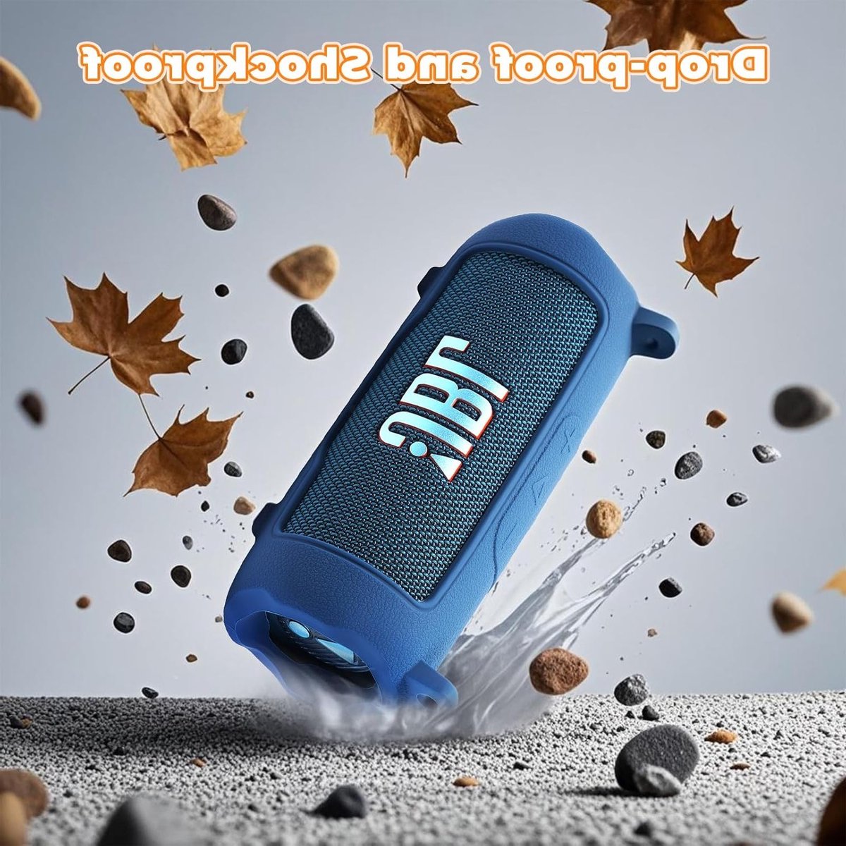 Draagtas van Silicoon voor Draadloze Bluetooth Speaker - Geschikt voor JBL Flip 7 met Afneembare Schouderband - Bescherming en Gemak in Één (Blauw)