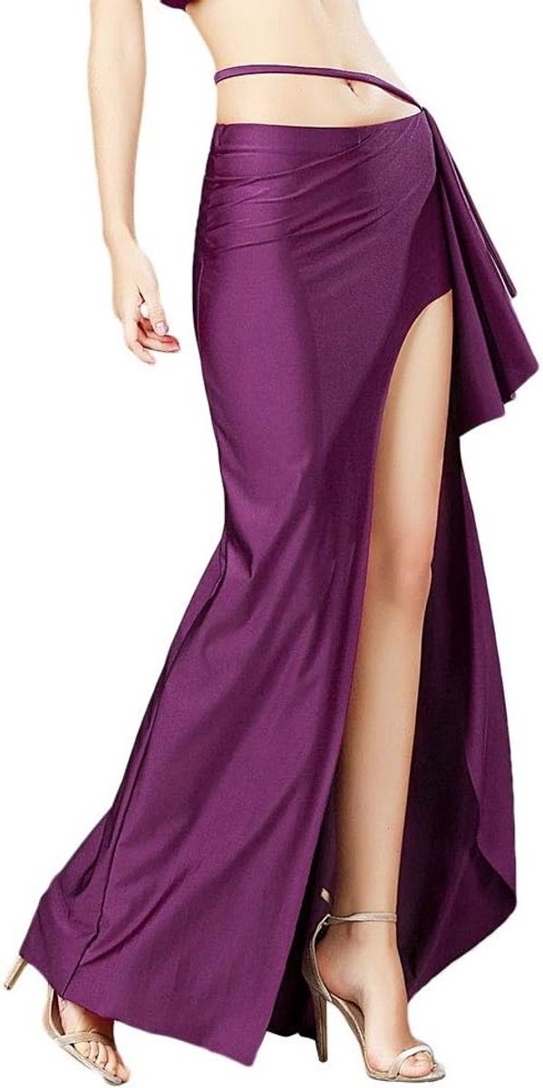 Vrouwelijke buikdansrok met hoge split - Maxi rok voor buikdans, danskostuum en sportkleding, elegante lange rok voor dans en beweging