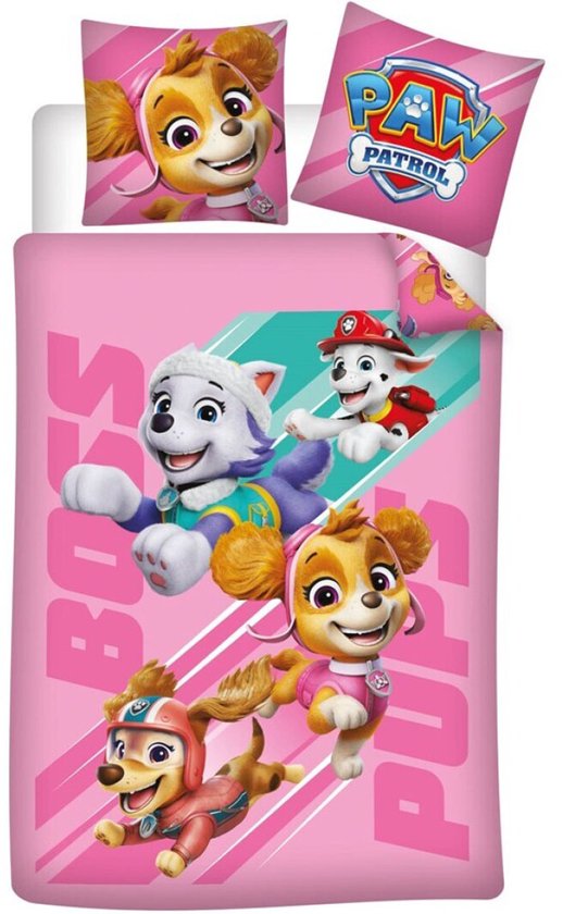 PAW Patrol Dekbedovertrek Boss Pups - 140 x 200 cm / 65 x 65 cm - Katoen