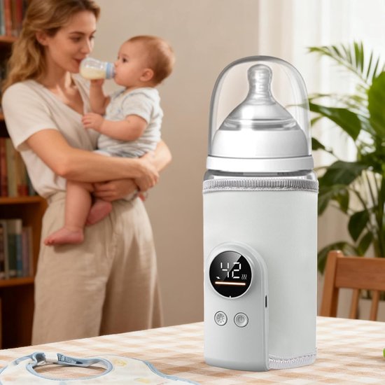 Draagbare babyflesverwarmer - USB-moedermelkverwarmer - Draadloos oplaadbare moedermelkverwarmer - Compact opbergontwerp van Merkloos — afbeelding 2
