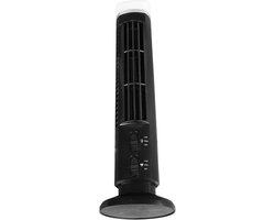 Bladeless Tower Fan - Stille Ventilator - Persoonlijke Koeling - 90 Graden Oscillatie - 33 cm Hoog - Zwart