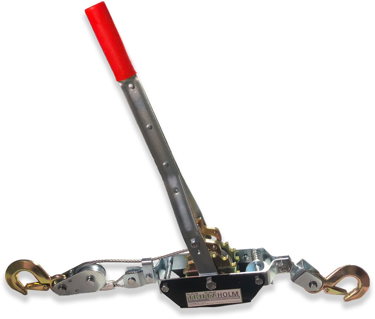 TRUTZHOLM Handhendel Kabeltakel 2000kg - Krachtige Kabellier met Katrolblok - Heavy Duty Handtakel Trekker Werkplaats