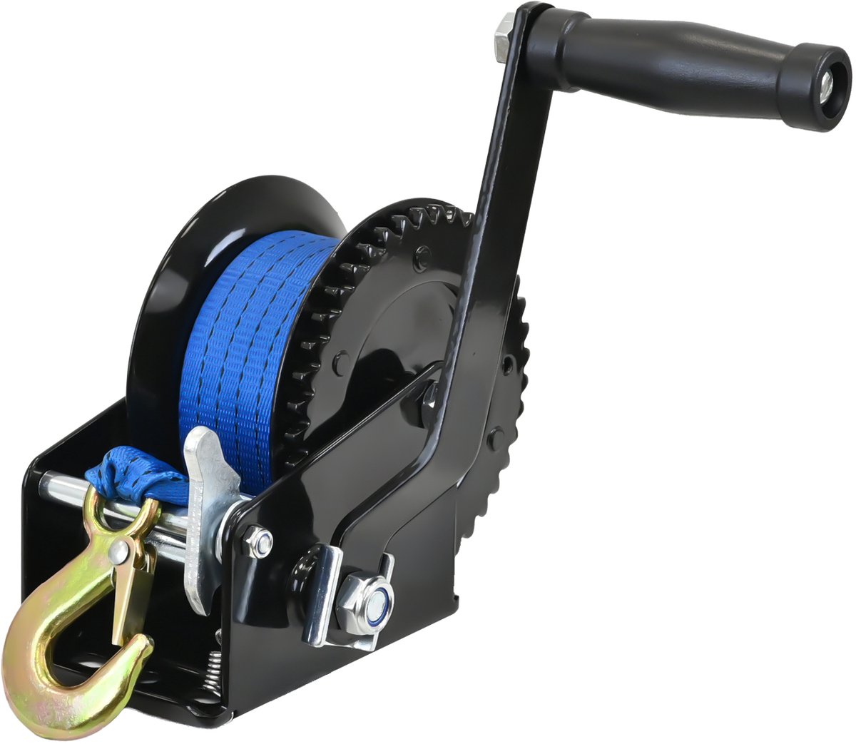 TRUTZHOLM Riemlier 540kg - Handlier met Band 10m x 5cm - Bootlier Aanhangerlier met Lasthaak & Ergonomische Handzwengel
