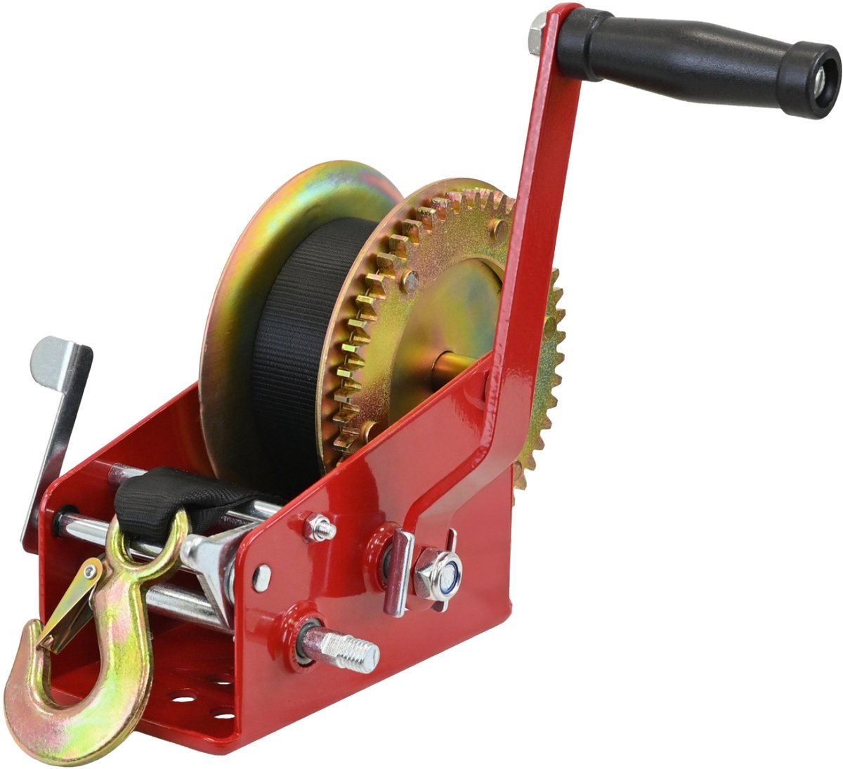 TRUTZHOLM Riemlier 1600kg - Handlier met Band 10m x 5cm - Zware Bootlier Aanhangerlier met Lasthaak & Handzwengel Ergonomisch