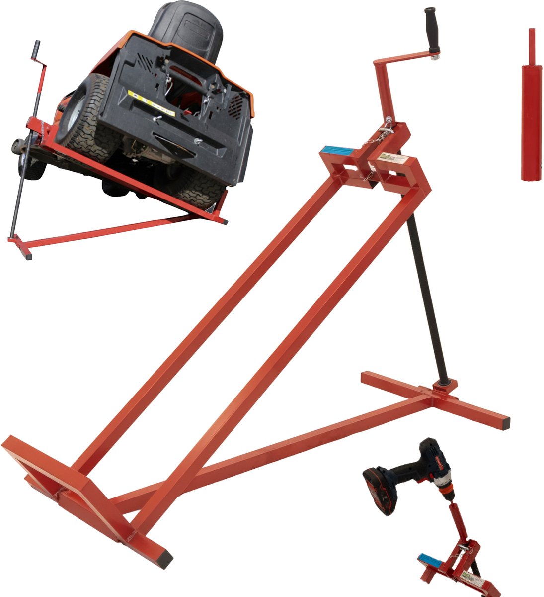 TRUTZHOLM Tuintractor Hefinrichting 400kg - 24mm Draadstang Zitmaaier Lifter - Reinigingshulp Onderhoudslift Kantelaars