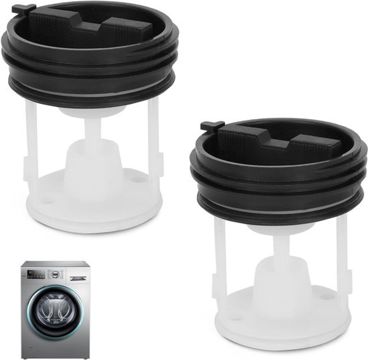 Hoogwaardige Vleugelfilters voor Wasmachines - Compatibel met Bauknecht, Whirlpool, Indesit - Eenvoudig te Installeren - Verlengt Levensduur - 2 Stuks