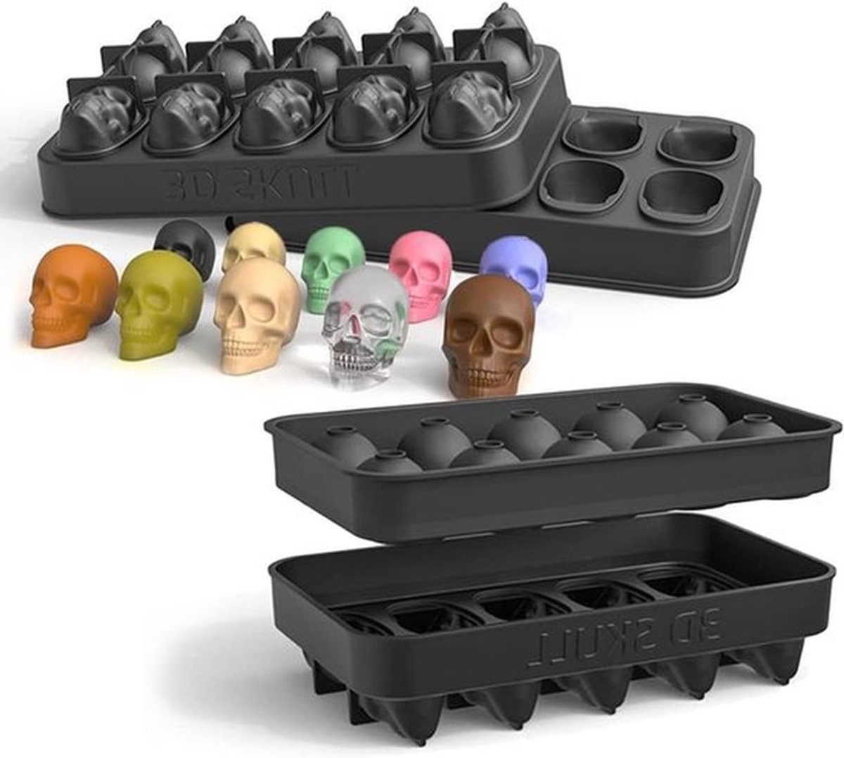 3D Schedel Siliconen Chocolade Mallen - Halloween DIY - IJsblokjesmaker