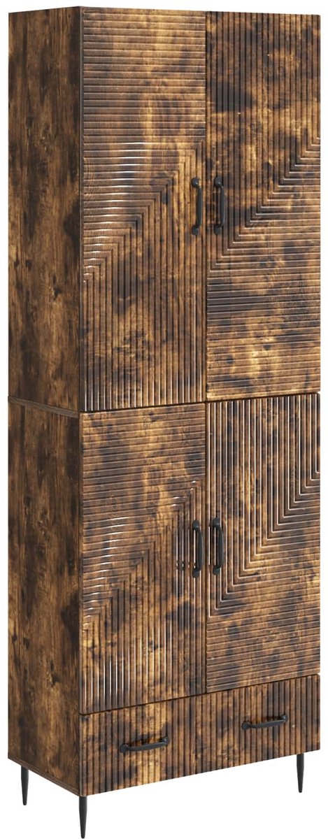 vidaXL Kast - Set - 2 - st - Bewerkt - hout Gerookt eiken