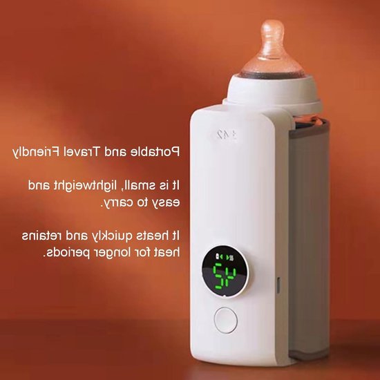 Dailygoody - Draagbare Flessenwarmer - Snel Opwarmen - Oplaadbaar 6000 mAh - Compact en Lichtgewicht - Babyvoeding - Ideaal voor Reizen - Geschikt voo — afbeelding 2