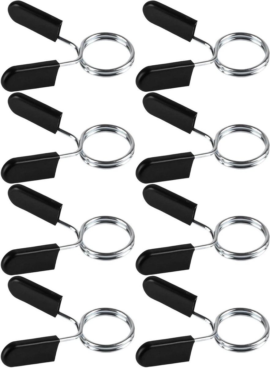 Set van 8 Dumbbell Bars met Veerklemmen en Gewichtsklemmen voor Krachttraining, Fitness en Gymgebruik