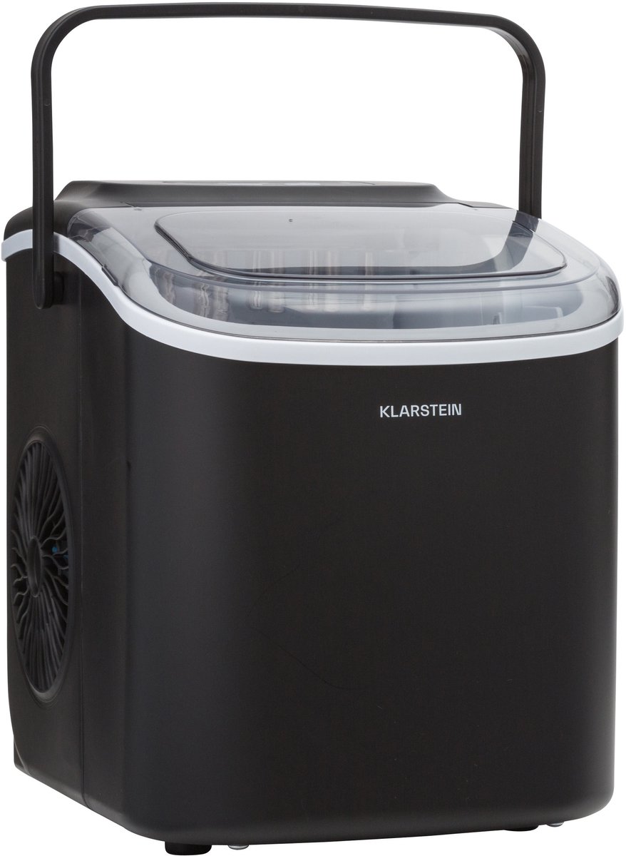 Klarstein ijsblokjesmachine voor thuis, kamperen en horeca; snelle mini-ijsblokjesmachine, professionele ijsmaker voor grote en kleine ijsblokjes; zelfreinigend; watertank van 1,3 liter; 12 kg ijs in 24 uur - IJsmachine - voor Bar voor Feest - LED
