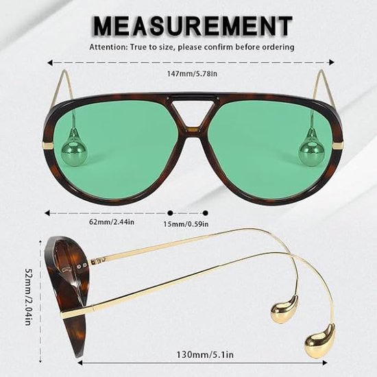 Luxe Aviator Zonnebril - 2 Stuks - Retro Pilotenbril met Unieke Druppel Pootjes - Oversized Festival Bril - Piloten Zonnebril - Sunglasses - Gepolariseerde - UV400 Bescherming - Unisex - Oranje & Blauw Glazen - Stijlvolle Aviator Bril - SOLLBRY® van Luxe — afbeelding 5