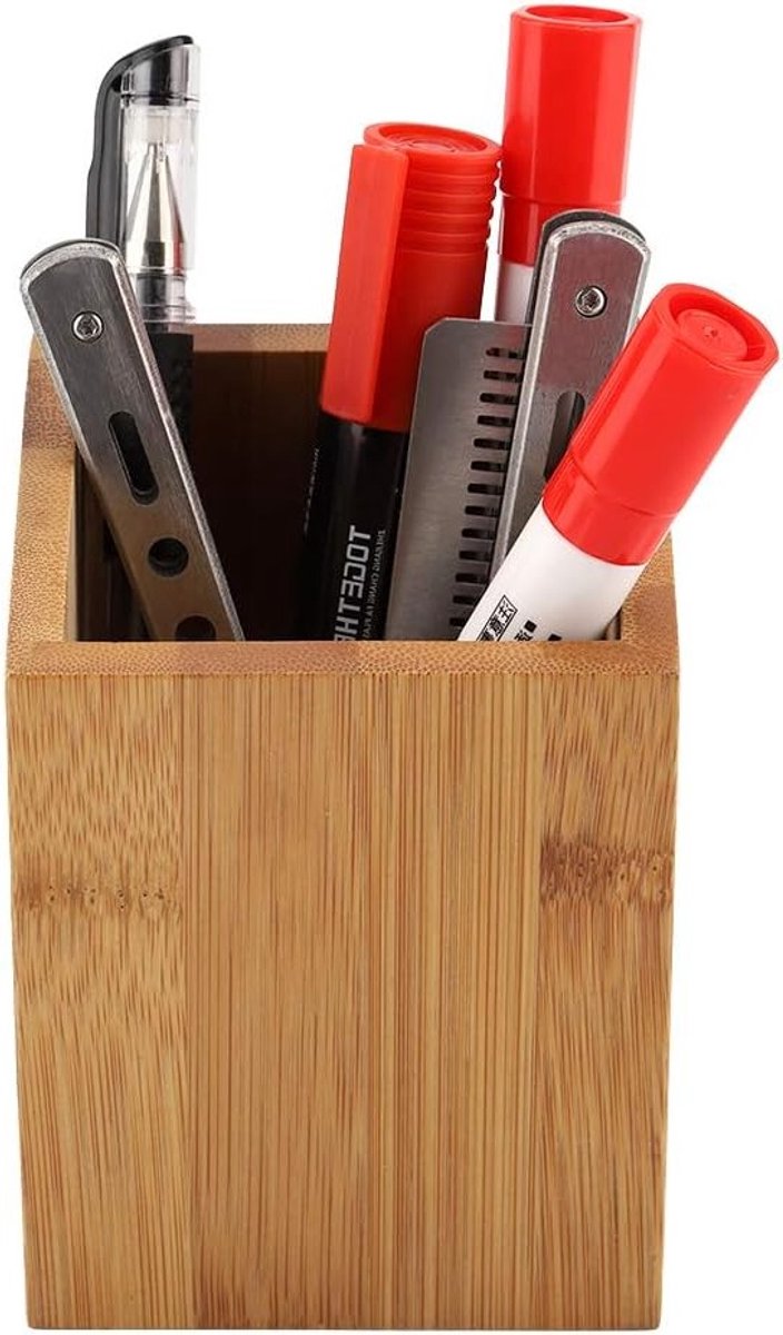 Bamboe Pennenhouder voor Kantoor en School - Organiseer Potloden, Bureau Accessoires en Stationery voor een Nettere Werkplek — cadeau in Wonen & Interieur - foto 3