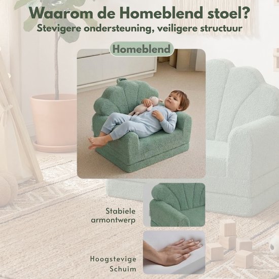 Homeblend kinderzetel - Uitklapbaar - Groen - Wasbare Hoes — afbeelding 3