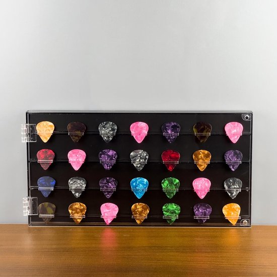 Plectrum Display Box - Pick Houder - Collectie Tonen - Stofvrij Ontwerp - 36 Slots - Transparant — afbeelding 5
