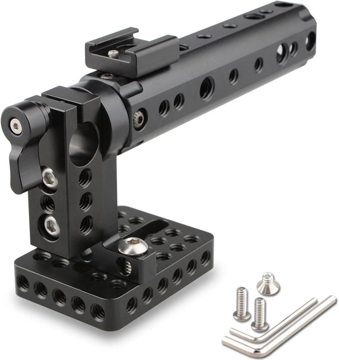 Camera Handvat - Top Grip - Stabiliteit Verbeteren - Aluminium Constructie - 173 mm Lengte - Zwart