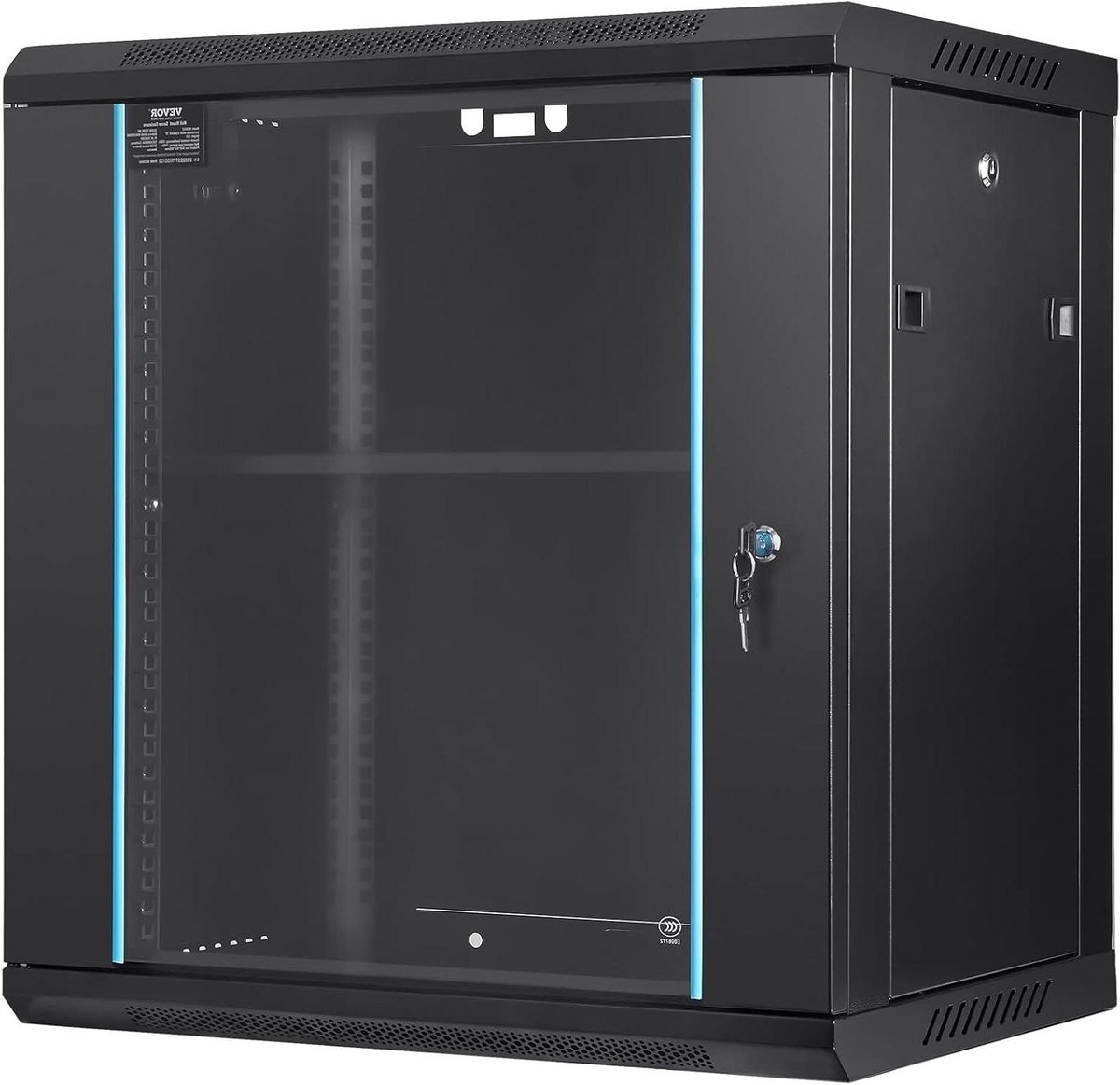 Netwerkserverkast - Wandmontagekast - Apparatuur Beveiligen - Snelle Warmteafvoer - 12U - Zwart