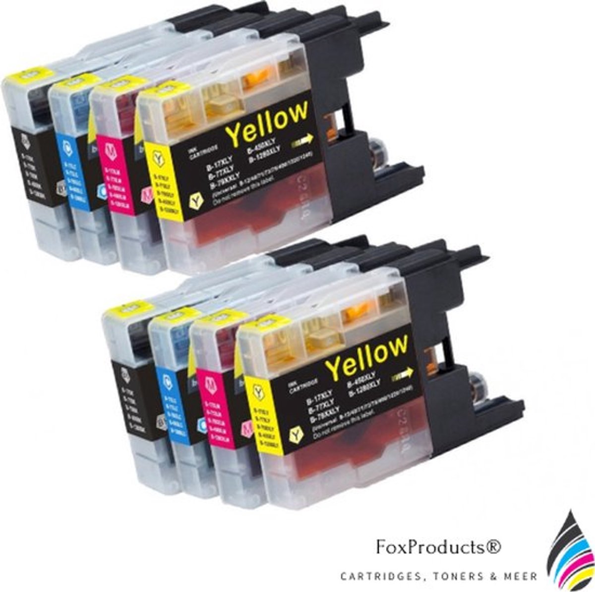 FoxProducts® 8 stuks LC-1240 / LC-1280 1240xl 1280xl LC1220 LC-1220 inktcartridge Multipack XL (8-pack) geschikt voor Brother DCP-J525W DCP-J725DW DCP-J925DW MFC-J430W MFC-J625DW MFC-J825DW MFC-J835DW MFC-J5910DW MFC-J6510DW MFC-J6710DW