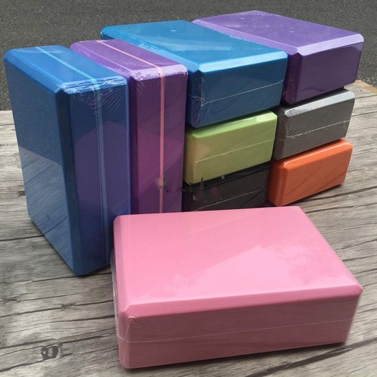 Yoga Blokken - Fitness Steunen - Oefenen en Balans - Hoge Dichtheid Schuim - 23x15x8 cm - Kleurrijk — afbeelding 3
