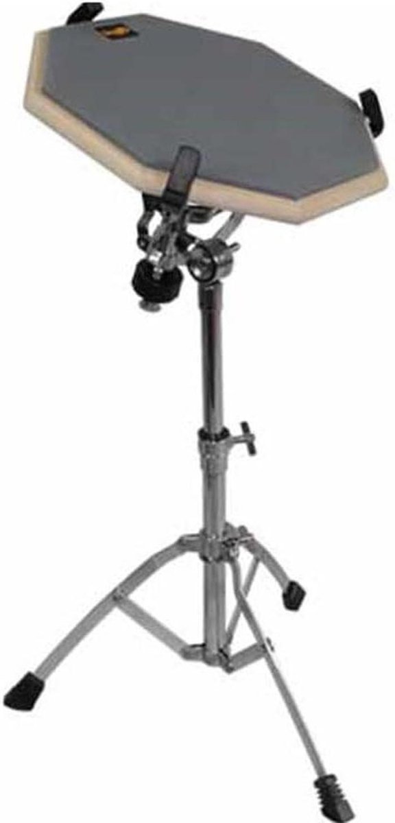 Drum Oefen Pad - Stil Drummen - Muziek Oefenen - Inklapbaar Statief - 30cm - Grijs