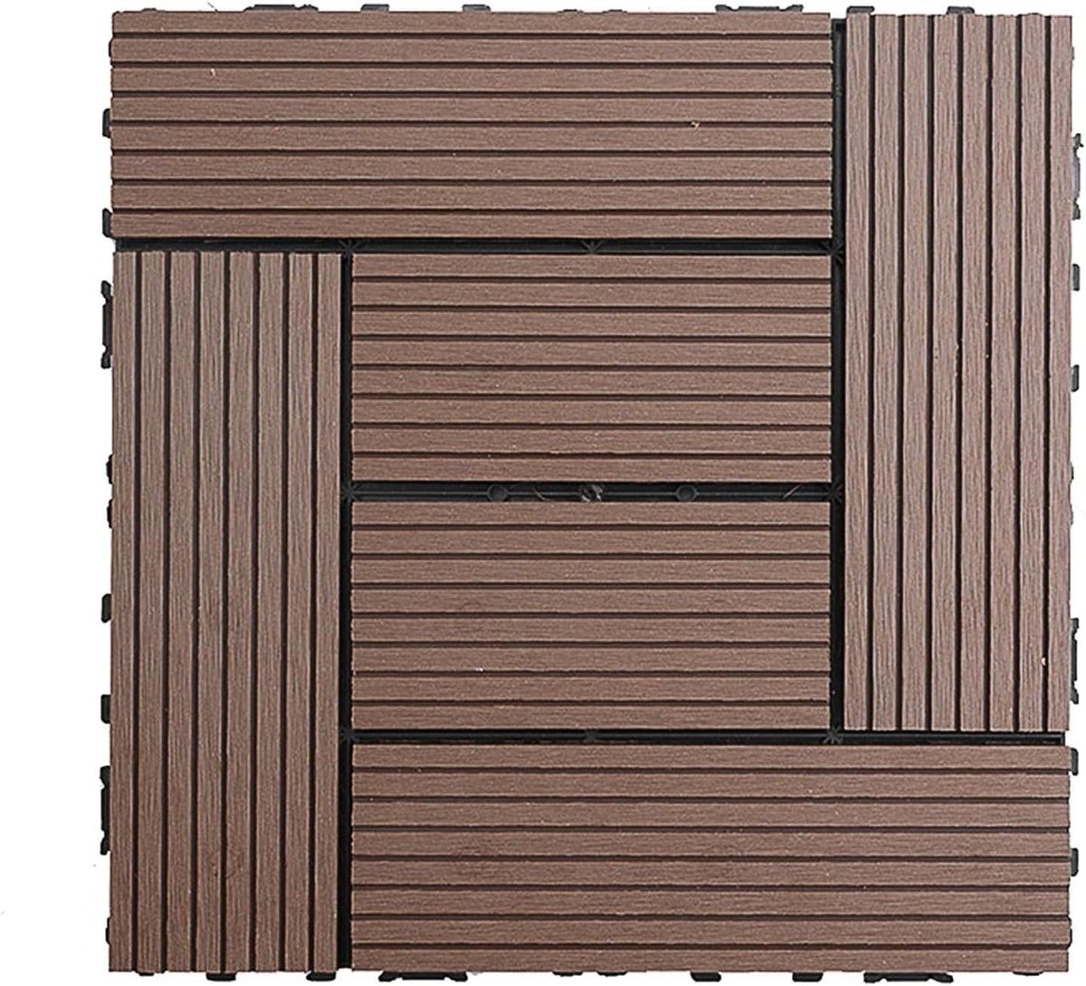 Vloertegels Buiten - Terrastegels Tuin - Vloer Vernieuwen - In elkaar grijpend Systeem - 30x30 cm - Koffie