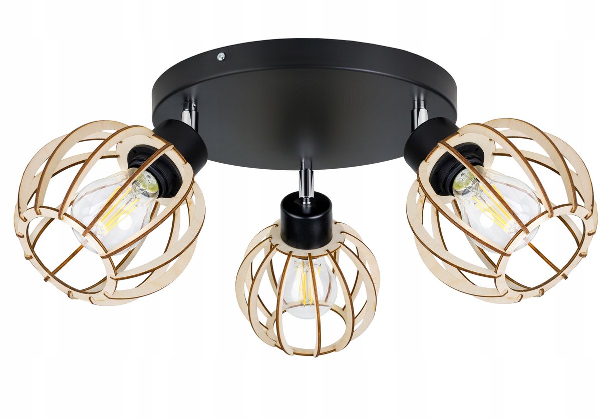 Hanglamp Loft Hout E27 3-lichts
