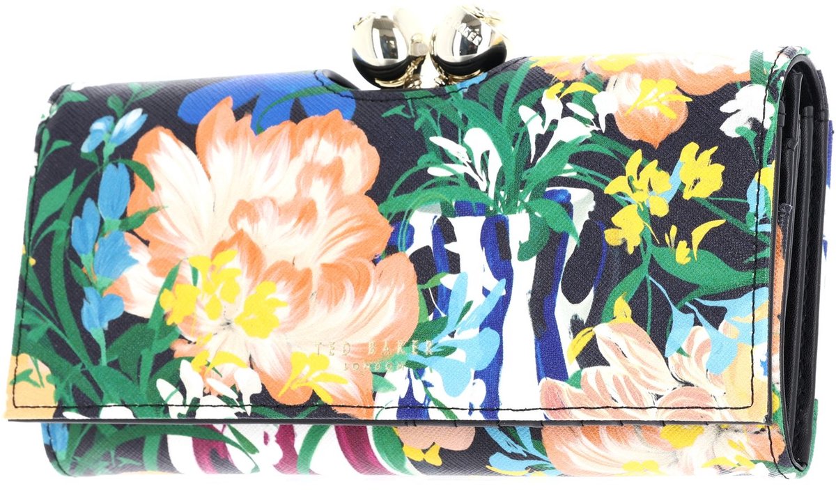 Ted Baker Leren portemonnee Bouanne Bouquet Printed Leather Large Bobble Purse Multicol veelkleurig