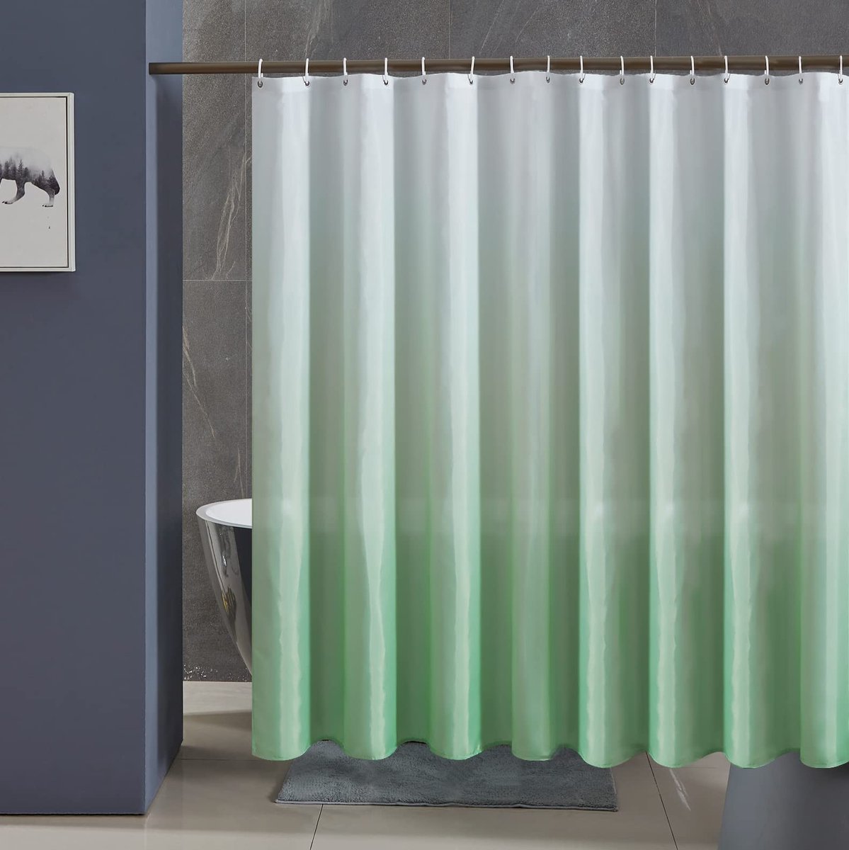 ZEYNOMAX- Douchegordijn Antischimmel 240x200 cm - Wasbaar - Polyester - Doucheringen 16 stuks - Waterafstotend - Duurzaam - Antirimpel effect - Badgordijn