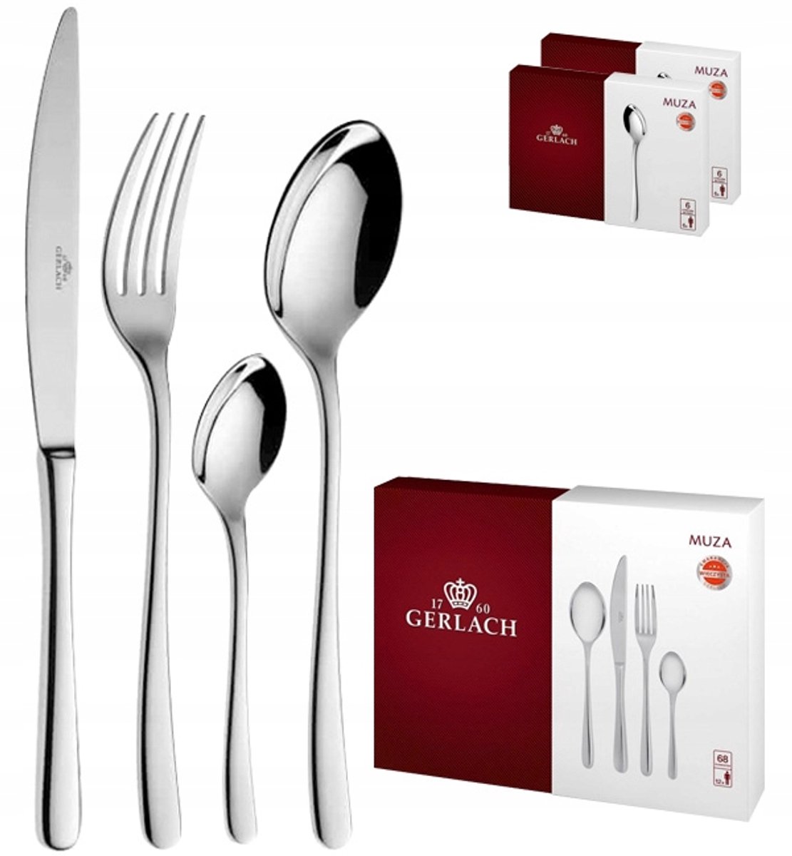 Gerlach Muza 80-delig Bestekset 12 Personen Inclusief Serveertools Glanzend